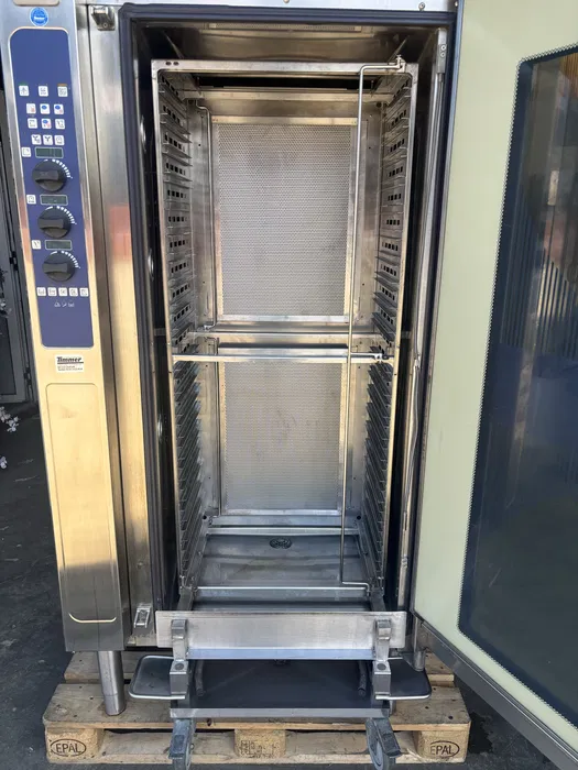 Cuptor profesional cu aburi 20 tavi GN 1/1 cu carucior pentru restaurant, cantina, catering si HoReCa - Imagine 2