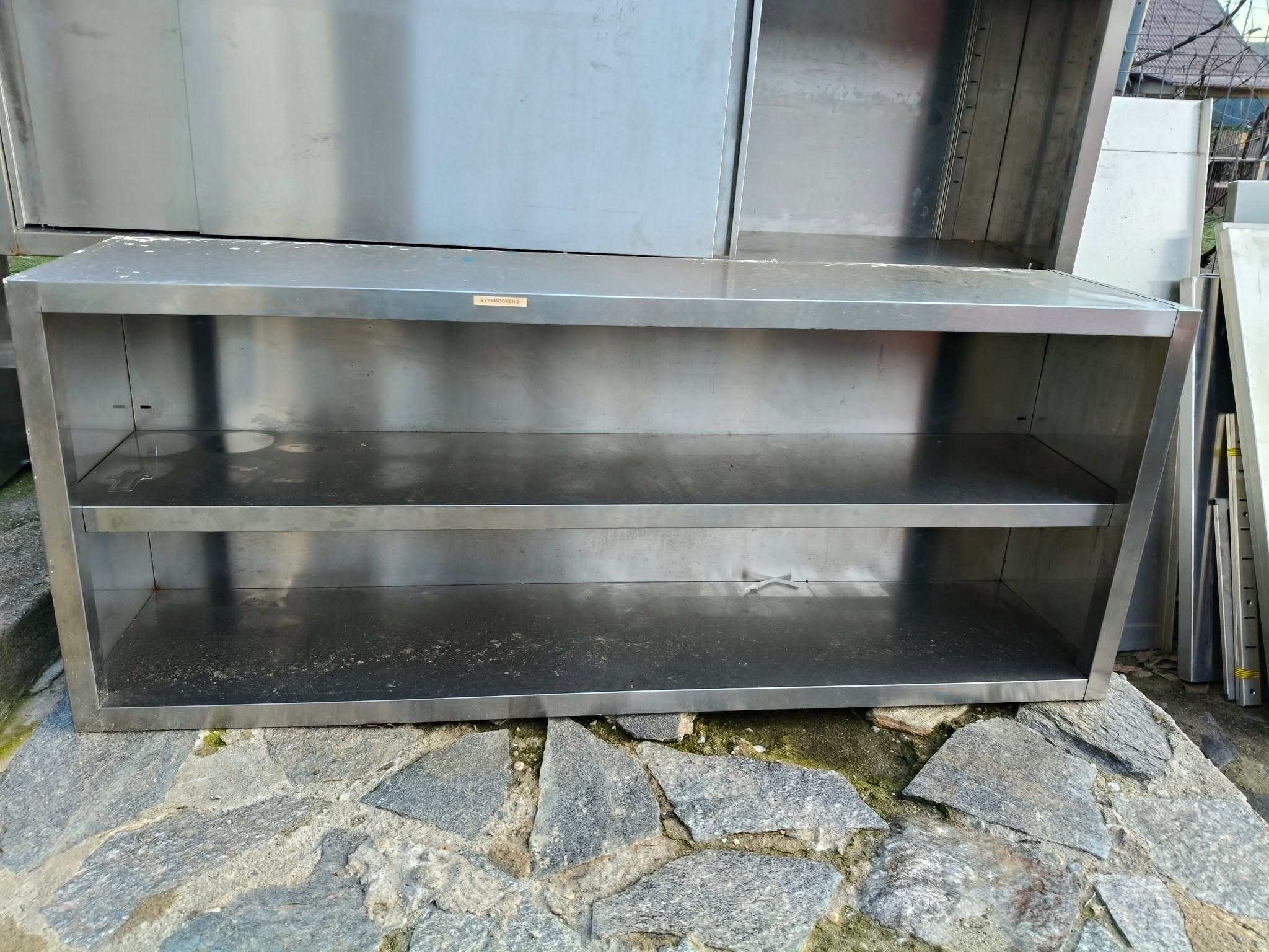 Etajera profesionala inox pentru bucatarie HoReCa cu raft intermediar
