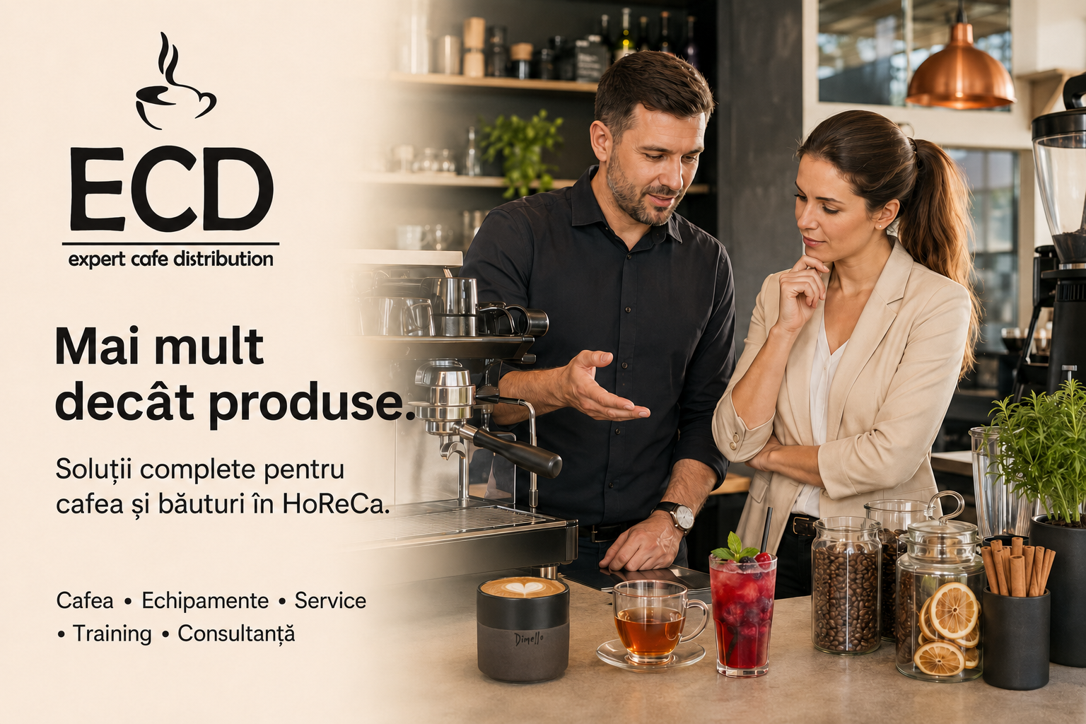 ECD – Cafea premium, produse complementare și suport pentru HoReCa