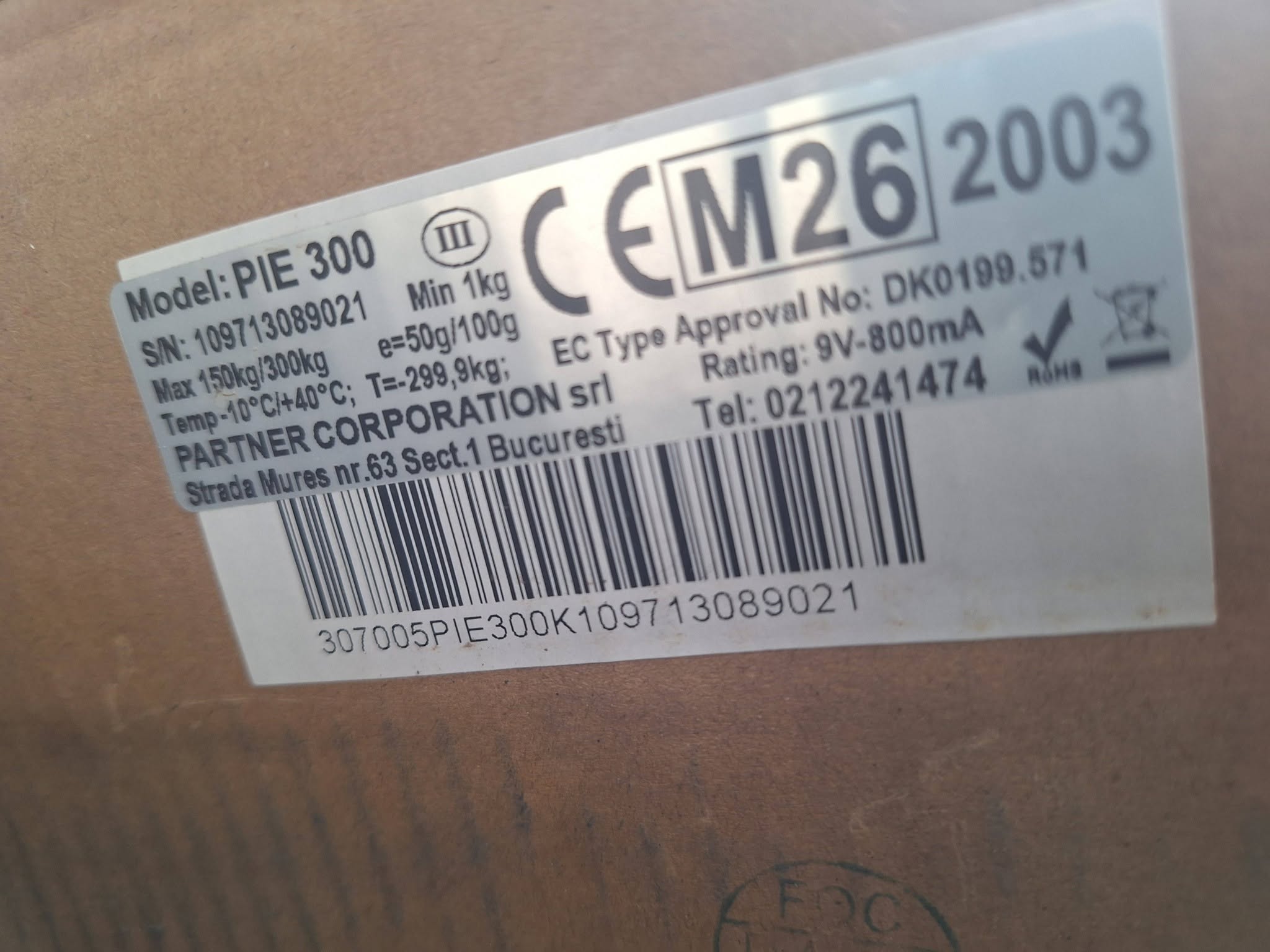 Cantar Platforma Profesional Partner PIE-300 - Capacitate 300 kg, Nou, Sigilat