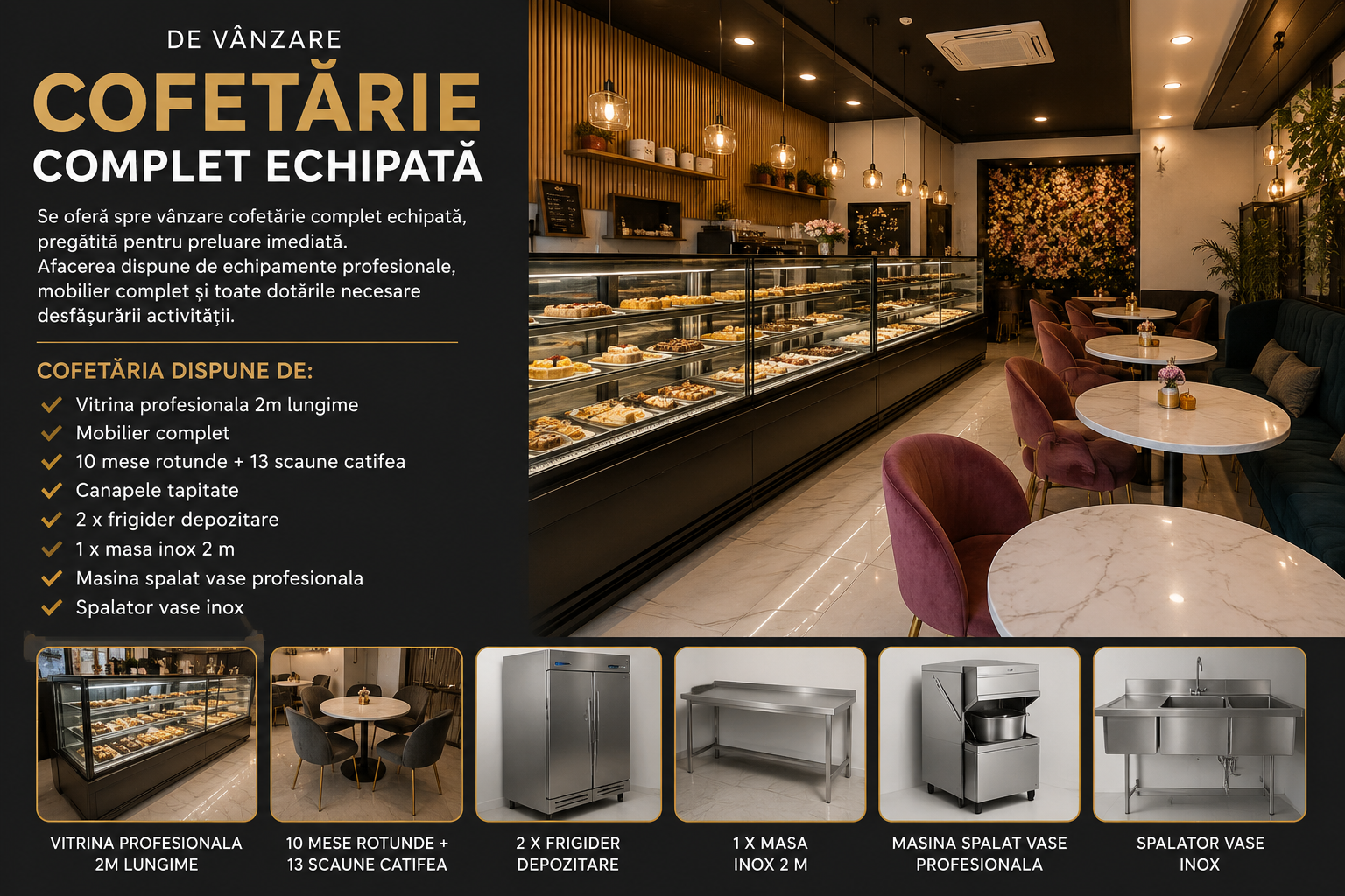 Cofetarie la cheie, full echipata