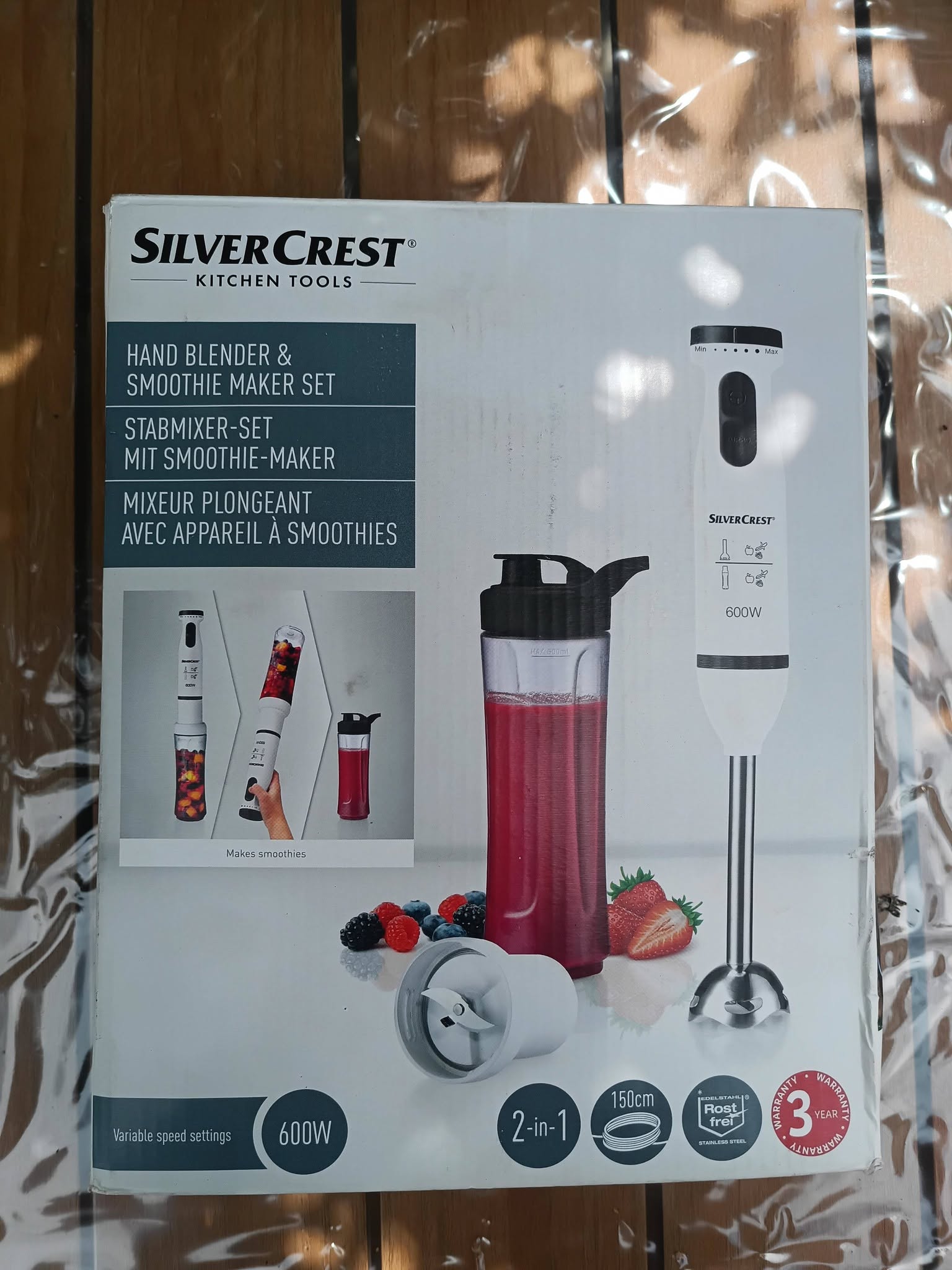 Blender Vertical SilverCrest 600W cu Recipient Smoothie | Mixer Vertical 2 in 1 HoReCa