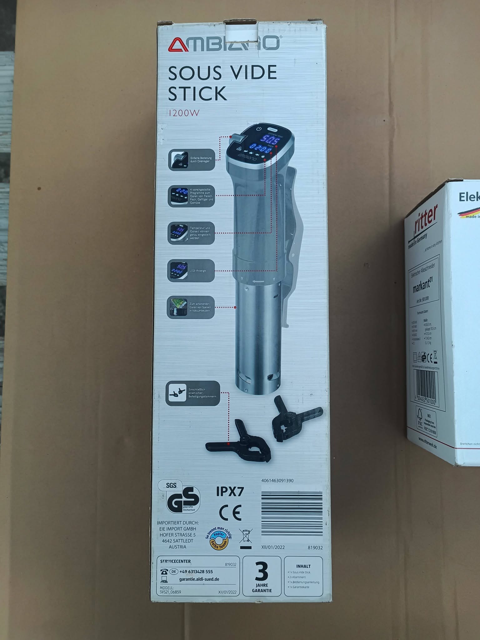 Aparat Sous Vide Stick Ambiano 1200W | Circulator Termic Profesional pentru Gatire Sous Vide