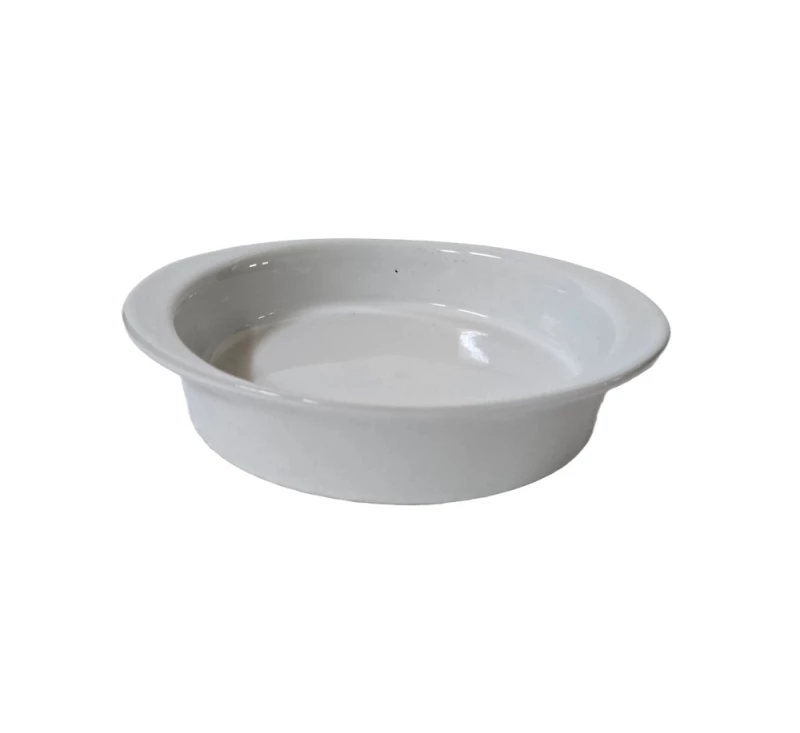 Vas termorezistent rotund alb pentru gatire si servire, 16.5 x 13.5 x 3 cm - Imagine 2