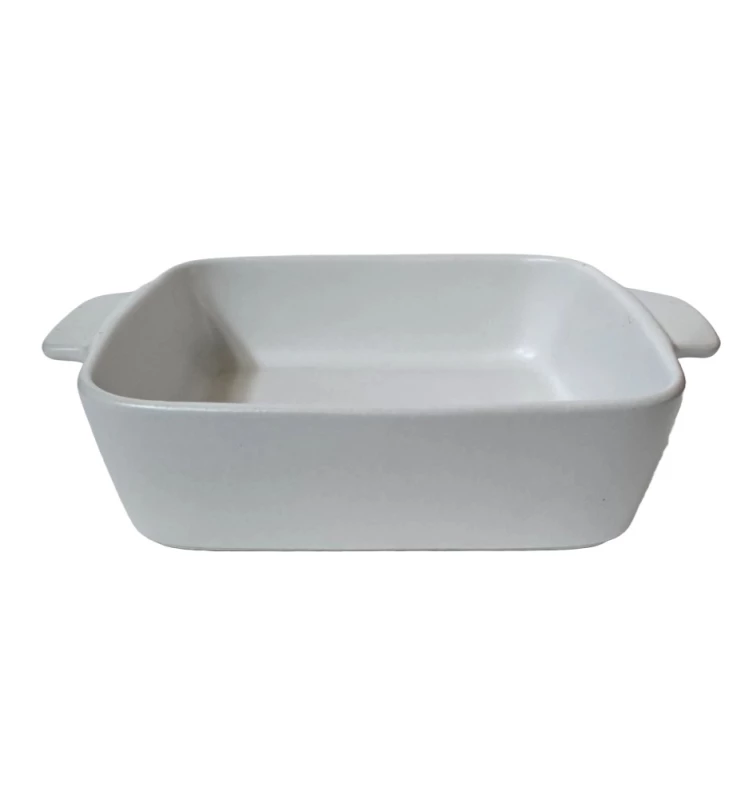 Vas termorezistent patrat alb mat pentru cuptor si servire, 25.5 x 21.5 x 6 cm - Imagine 2