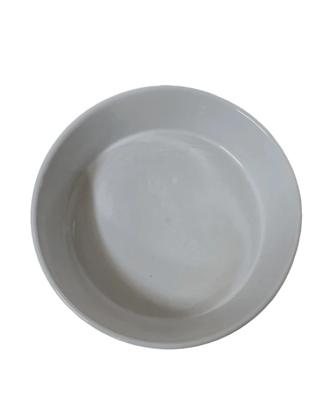 Vas termorezistent rotund alb pentru gatire si servire, 23 x 5.5 cm