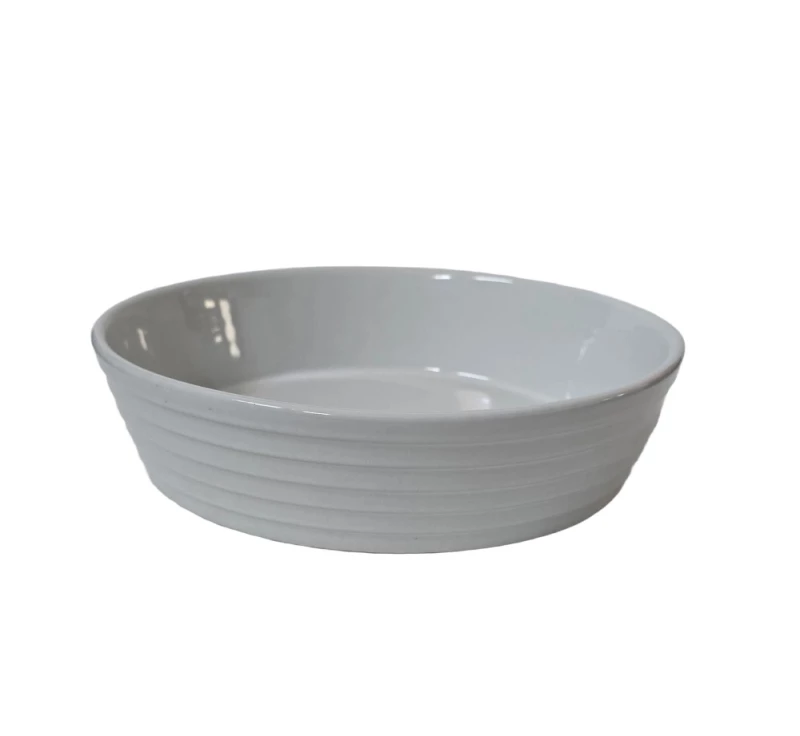 Vas termorezistent rotund alb pentru gatire si servire, 23 x 5.5 cm - Imagine 2