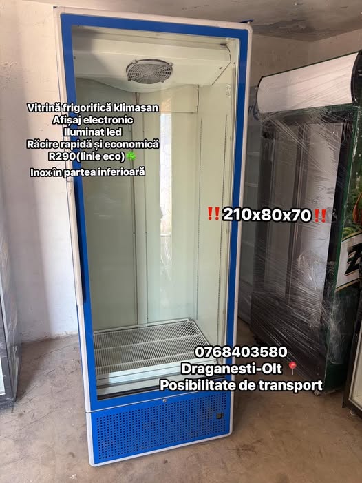 Vitrina Frigorifica Profesionala Klimasan 210x80x70 cm SH | Afisaj Electronic | LED | R290 | Inox | Garantie
