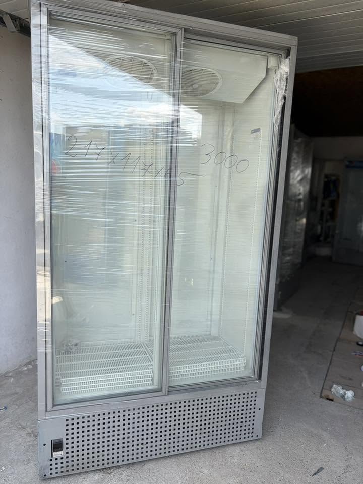 Vitrina Frigorifica Dubla Profesionala cu Usi Glisante SH | 217x117x75 cm | Afisaj Electronic | LED | R290 | Garantie