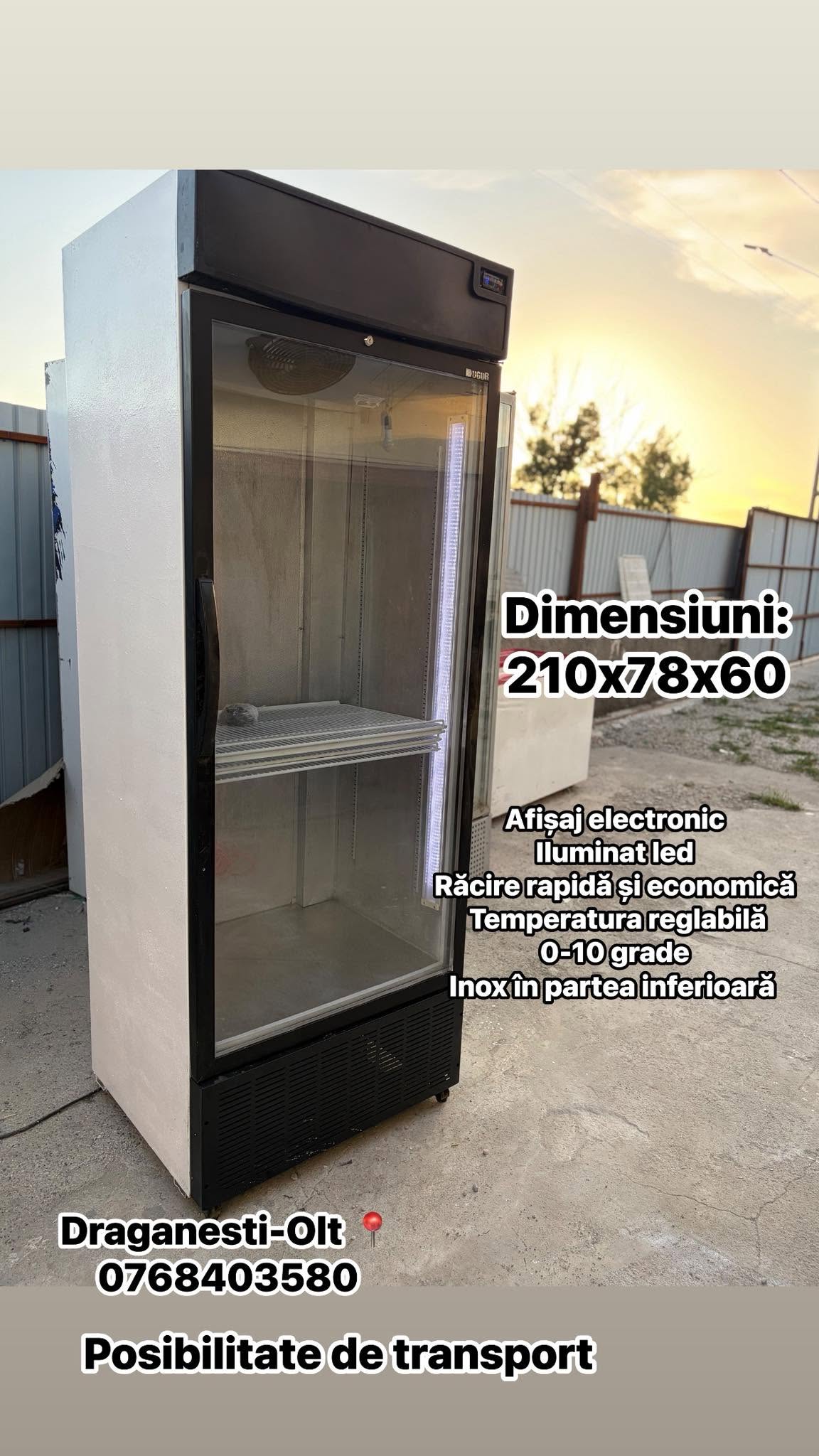 Vitrina Frigorifica Profesionala 210x78x60 cm SH | Afisaj Electronic | LED | Reglaj 0-10°C | Inox | Garantie