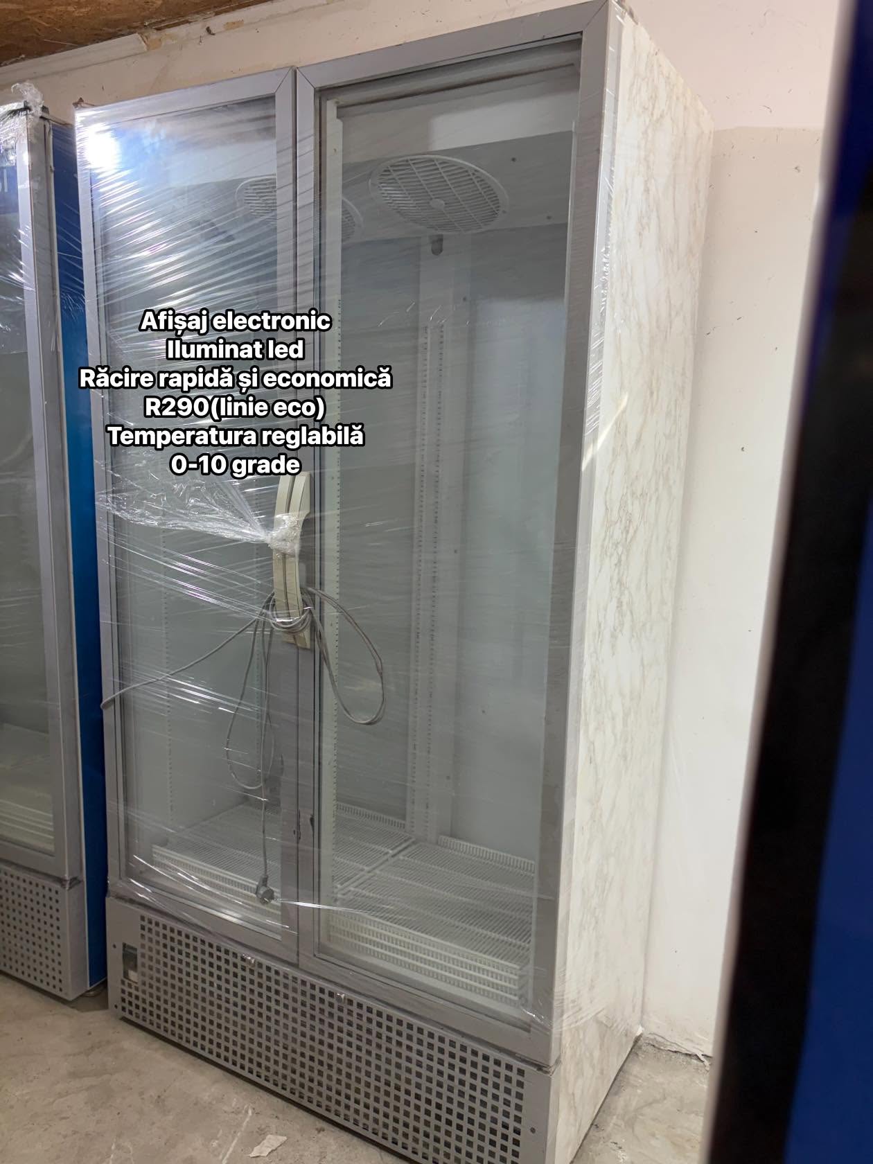 Vitrina Frigorifica Dubla Profesionala SH | Afisaj Electronic | LED | R290 | Reglaj 0-10°C | Garantie