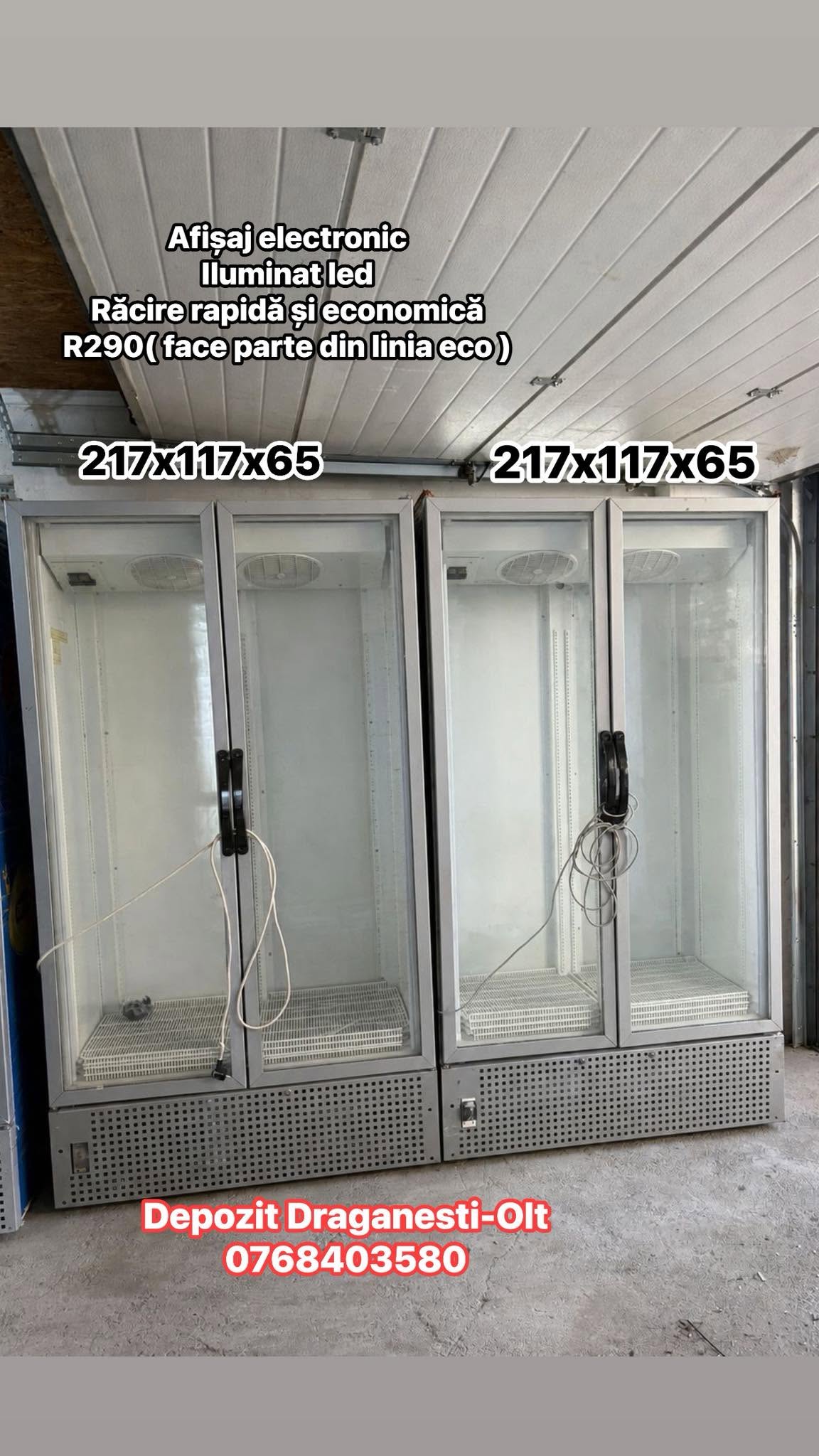 Vitrina Frigorifica Dubla Profesionala 217x117x65 cm SH | Afisaj Electronic | LED | R290 | Reglaj Temperatura | Garantie