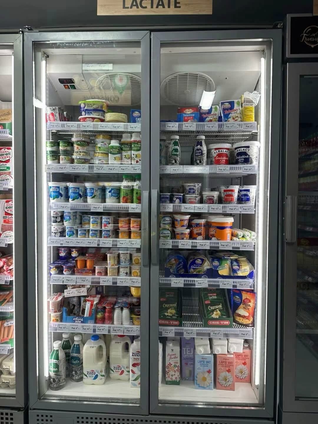 Vitrina Frigorifica Dubla Profesionala SH pentru Lactate | Frigider Comercial | LED | Afisaj Electronic | Garantie