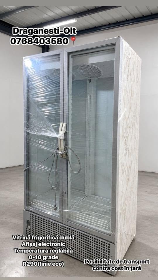 Vitrina Frigorifica Dubla Profesionala SH | Frigider Comercial cu Afisaj Electronic | 0-10°C | R290 Eco | Garantie