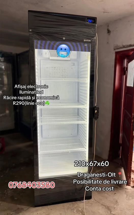 Vitrina Frigorifica Profesionala 210x67x60 cm SH | Frigider Comercial Vertical | Afisaj Electronic | R290 Eco | LED | Garantie