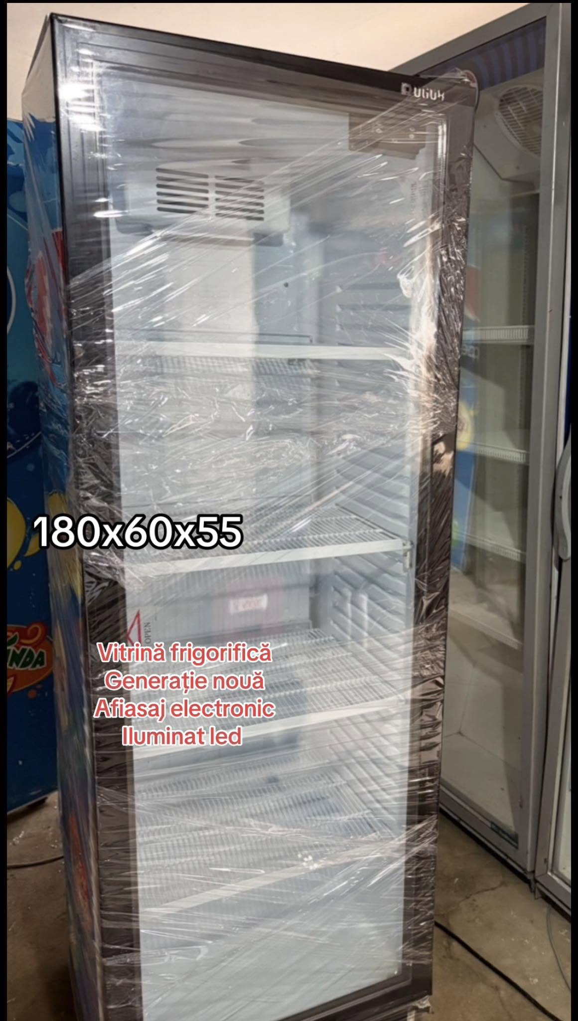Vitrina Frigorifica Verticala Profesionala 180x60x55 cm SH | Frigider Comercial cu LED | Afisaj Electronic | Garantie