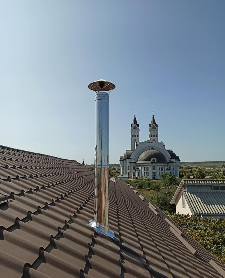 Cos de fum din inox izolat 130/180 x 5 m - sistem complet AISI 304 - Imagine 2