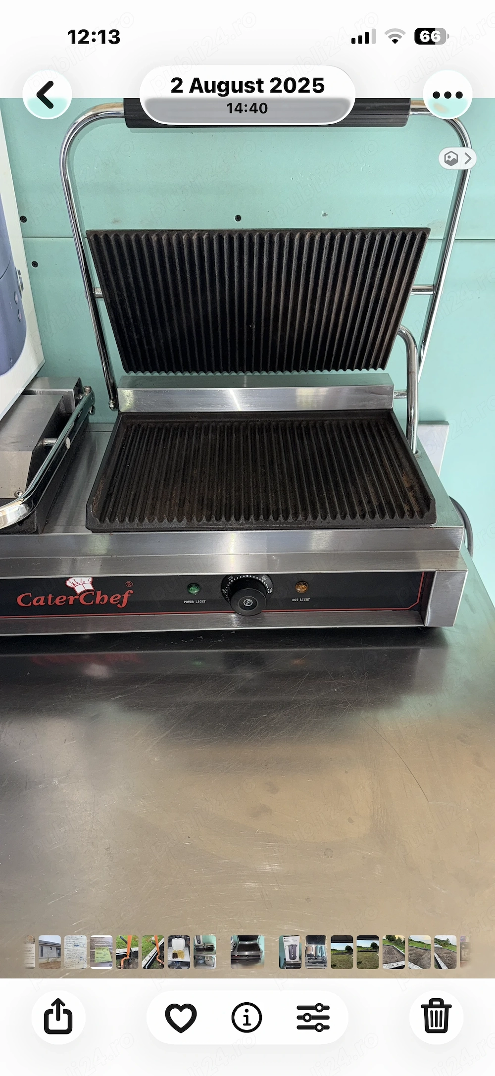 Grill profesional electric dublu cu placi striate CaterChef
