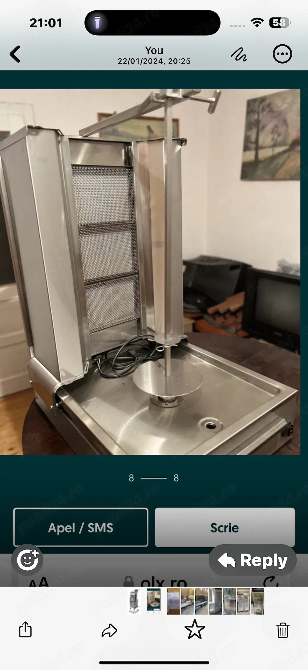 Aparat profesional pentru kebab / shaorma electric cu rotisor vertical