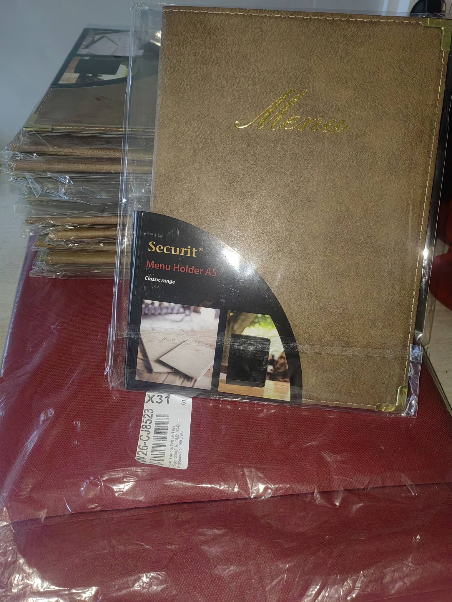 Set 20 mape premium pentru meniuri restaurant si cafenea Securit Classic A5 - noi, sigilate