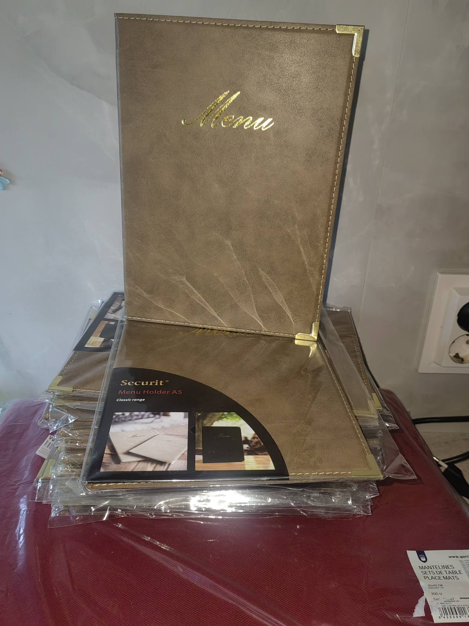 Lot 20 mape profesionale pentru meniuri Securit Classic Range A5 - noi, sigilate - Imagine 2