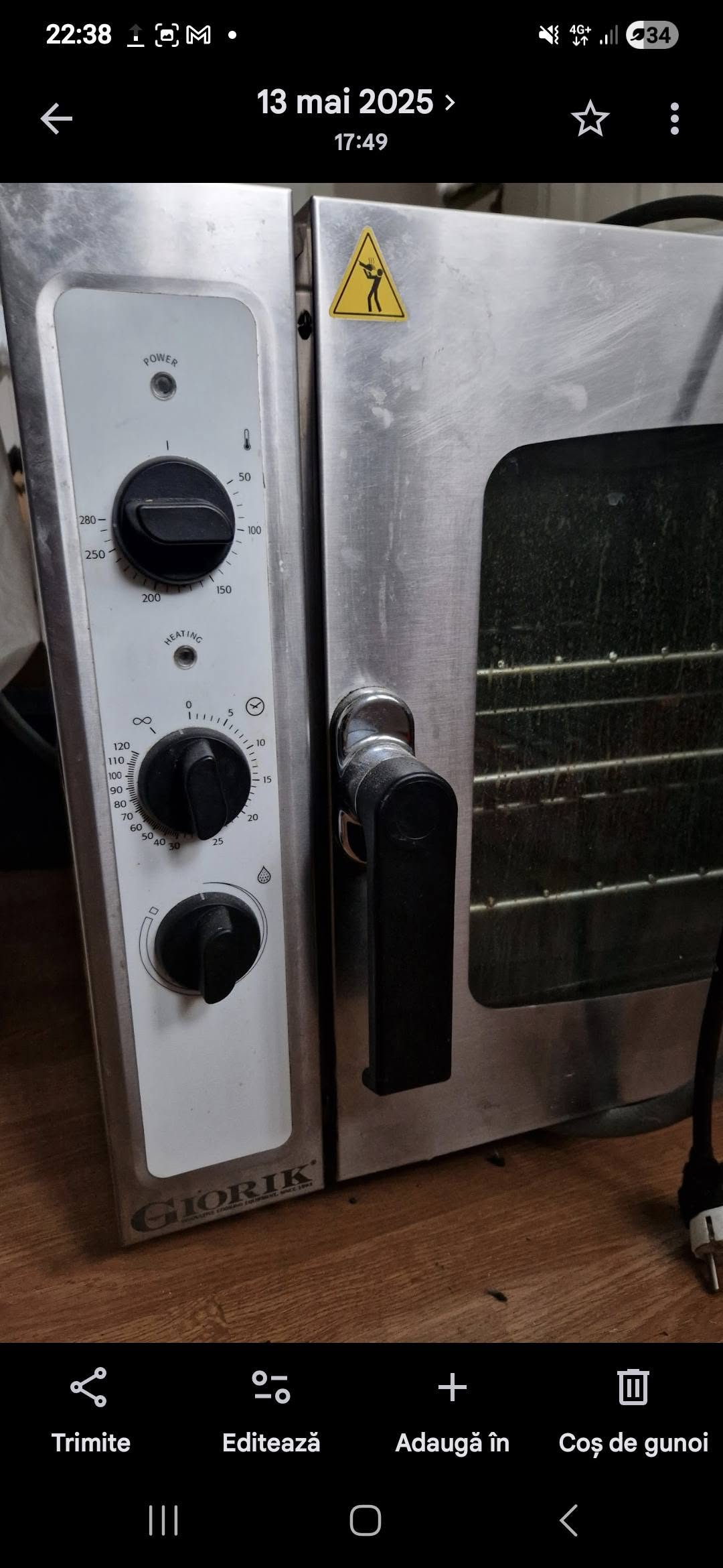Cuptor profesional cu convectie electric Giorik - ideal pentru restaurante si patiserii - Imagine 3