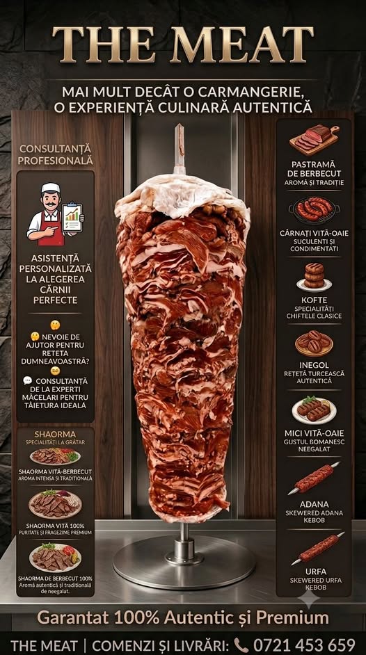 Carne pentru Shaorma si Kebab | Donnere Premium din Vita, Berbecut si Pui pentru HoReCa
