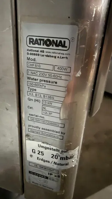 Cuptor Gastronomic RATIONAL CombiMaster Plus – Gaz – 6 Tăvi GN 1/1 - Imagine 5