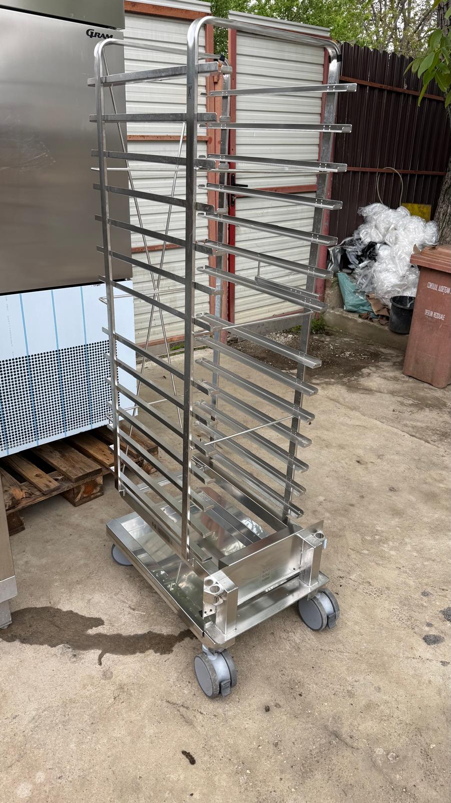 Cărucior Rational pentru Patiserie 14 tăvi 600×400 – Compatibil cu cuptoare Rational 20 tăv - Imagine 2