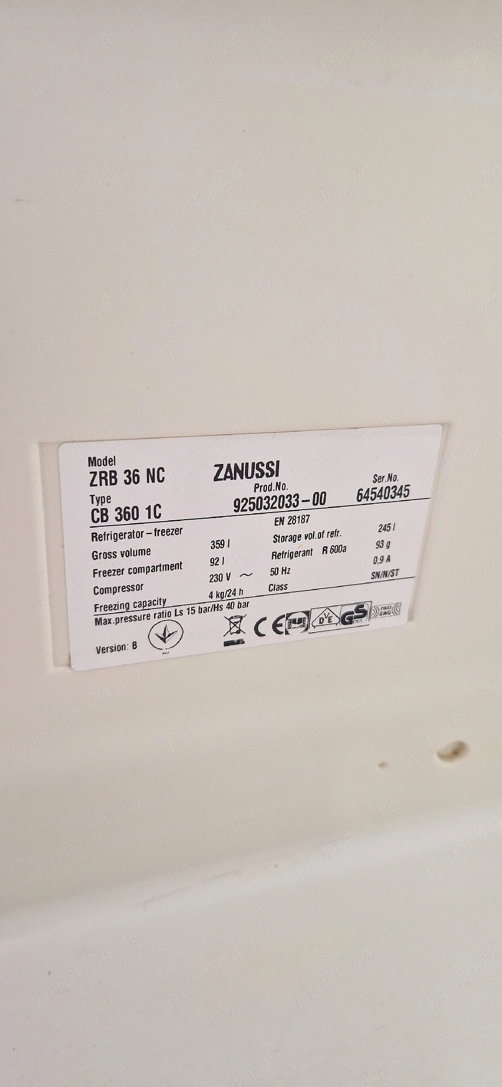 Frigider Zanussi cu congelator – Profesional | Garanție 1 an - Imagine 2
