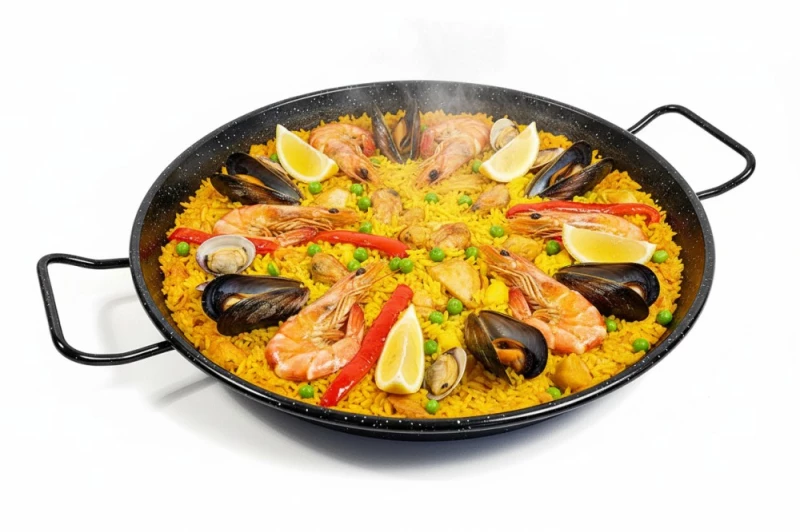 Tigaie Paella Profesională Ferometal 30 cm din Oțel Emailat – 4 Porții | Ideală pentru Restaurante, Terase și Catering
