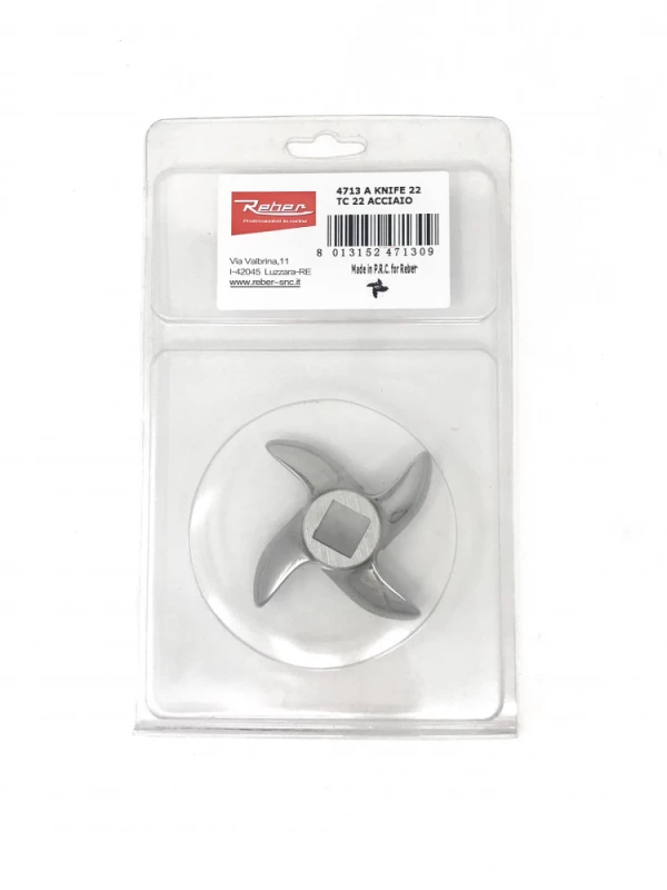Cuțit Inox AISI 420 TC22 Nr. 22 pentru Mașină de Tocat Carne Reber Italia – Piesă Profesională