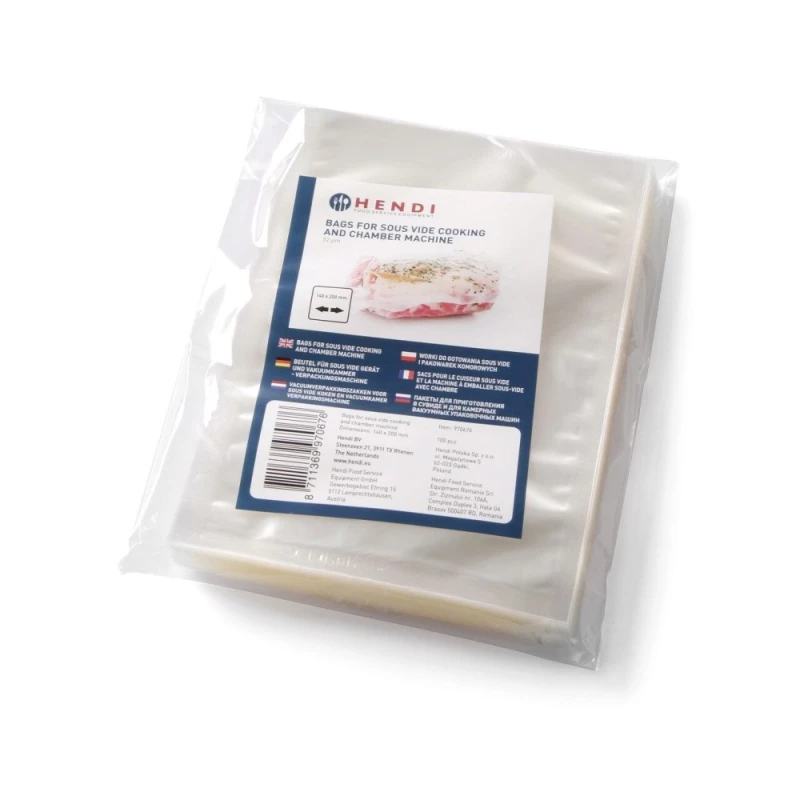 Set 100 Pungi Vacuum Netede Hendi 150x250 mm, 75 Microni, Sous Vide, Filtru UV - Imagine 5