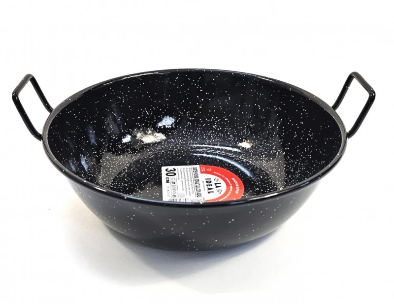 Tigaie adanca pentru prajit 20 cm, 2 manere, otel emailat vitrificat, 1 litru, Garcima GRC20320
