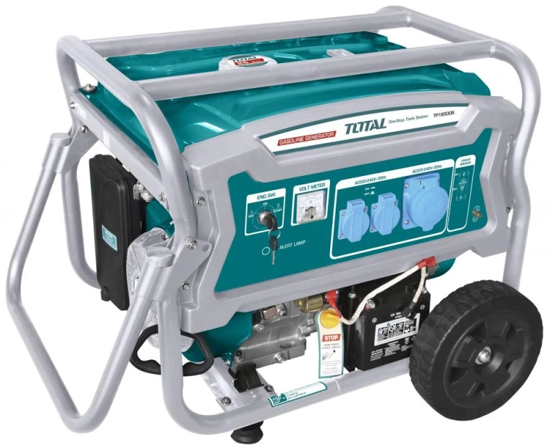 Generator de Curent pe Benzină 6500W Total TP165006 – AVR, Pornire Electrică și Manuală, Motor 4 Timpi