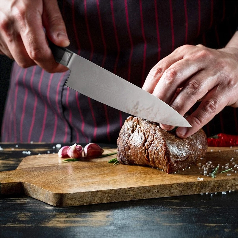 Cutit Bucatar Profesional Teesa TSA0196, Otel Damasc VG10, Lama 20 cm, Chef Knife Premium - Imagine 4