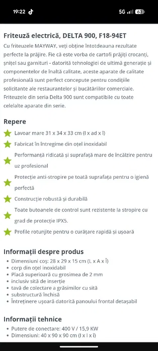 Friteuza profesionala 18L + plita electrica profesionala – NOI, provenienta Germania – Sibiu - Imagine 5