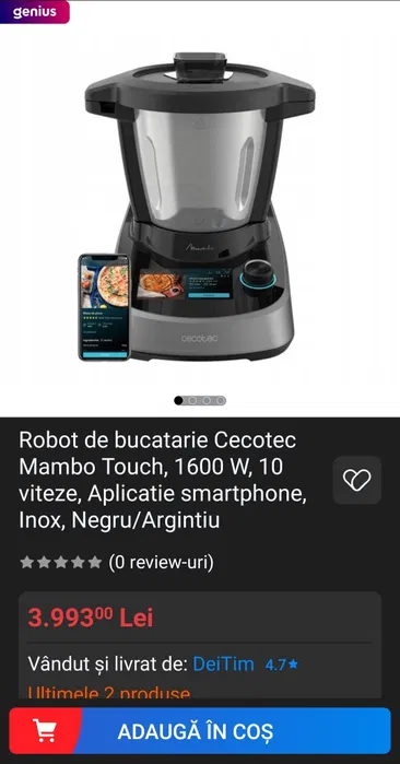 Robot de bucatarie multifunctional Cecotec cu touchscreen, 2 vase si accesorii - Imagine 4
