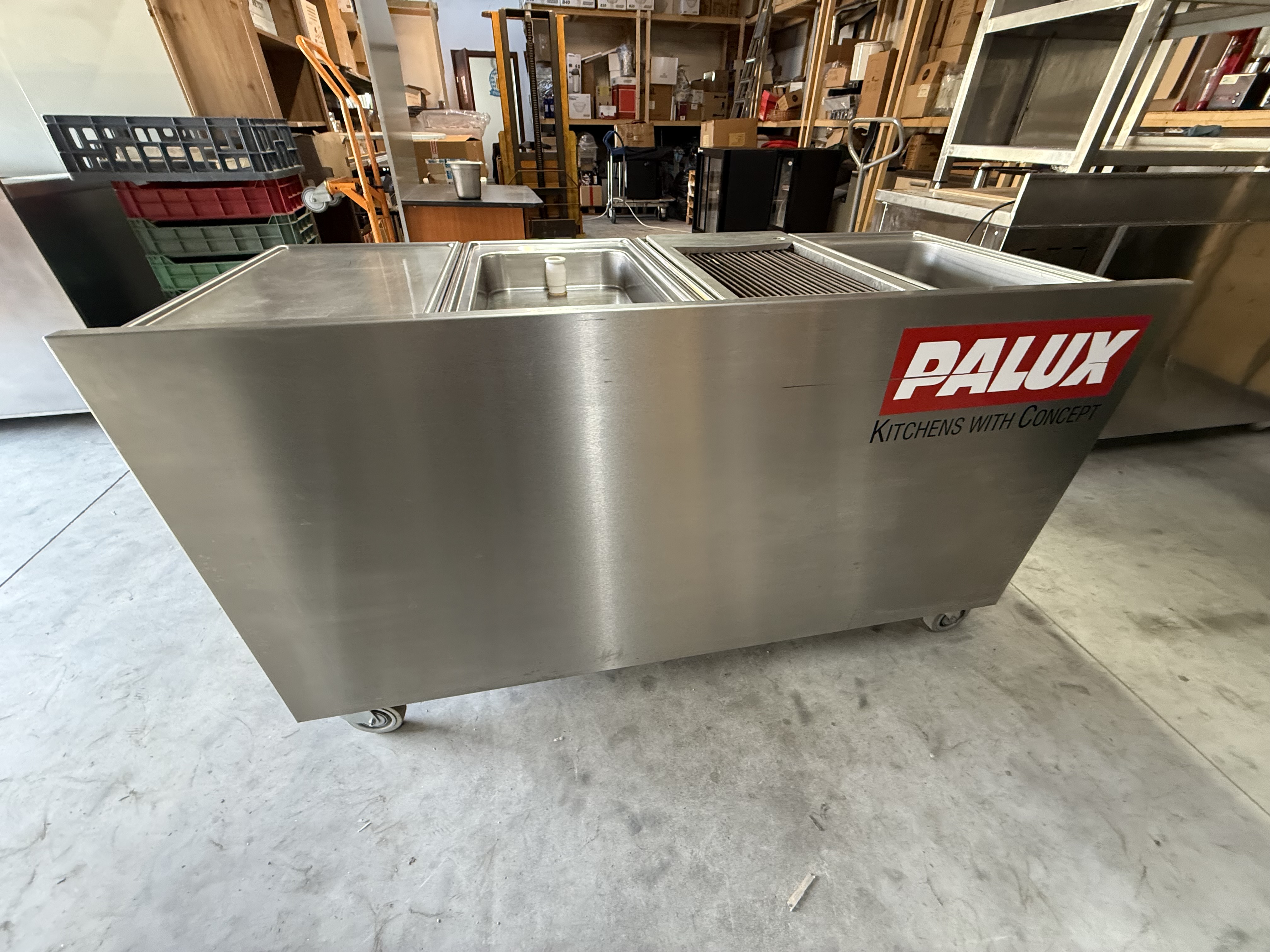 Stație Grill Profesională PALUX – 2 Steak Grill + Brasieră + Modul Neutru | 16 kW