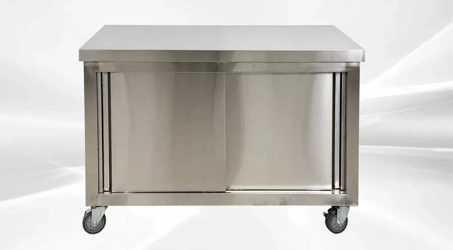 Masa Dulap Inox Profesional cu Usi Glisante si Polita – HoReCa - Imagine 5