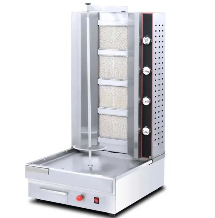 Rotisor Shaorma Kebab Profesional 4 Arzatoare – Gaz GPL / Retea, Motor Jos - Imagine 4