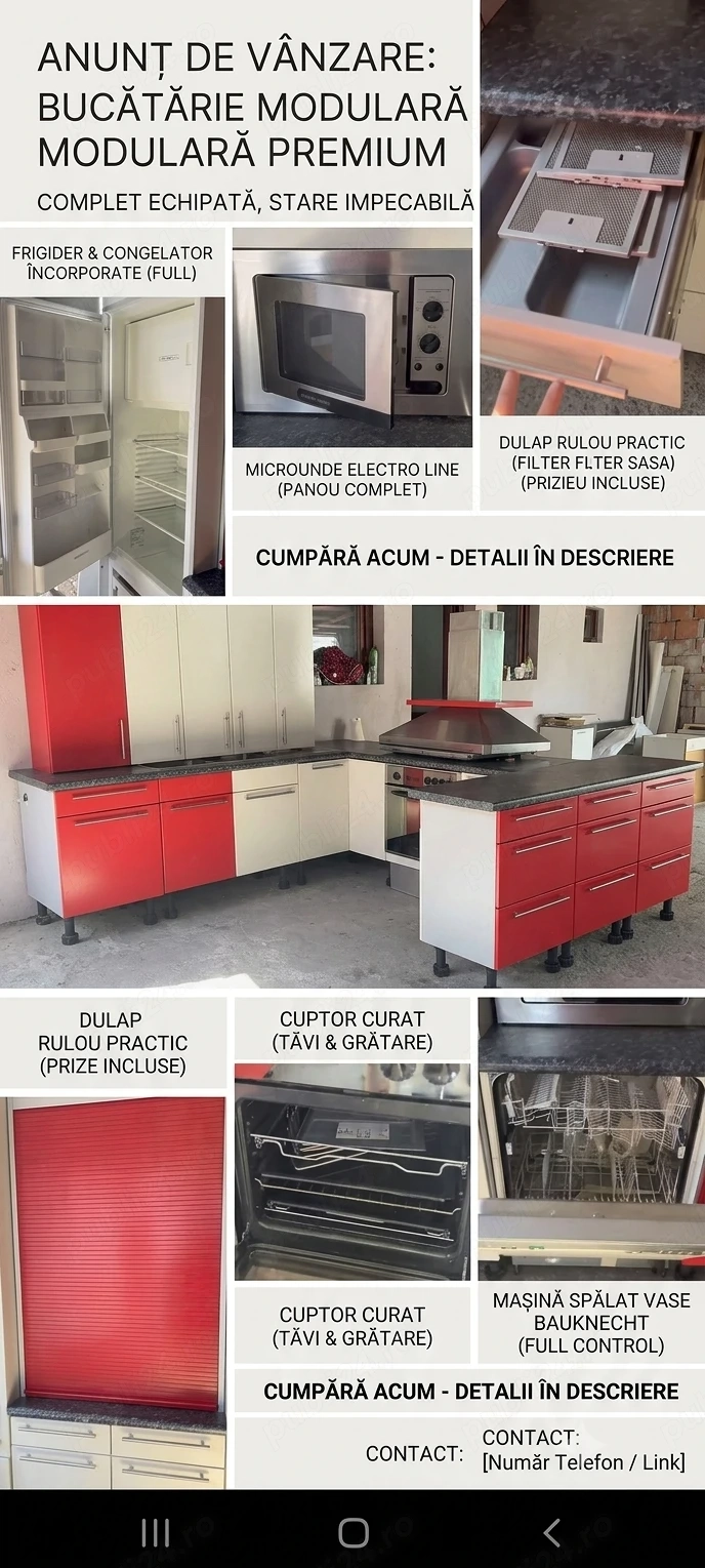 Bucatarie completa pentru birou / office kitchen – mobilier + electrocasnice, Timisoara chicineta