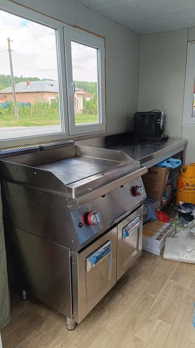 Plita grill profesionala pe gaz din inox – 2 zone, cu spatiu depozitare - Imagine 2