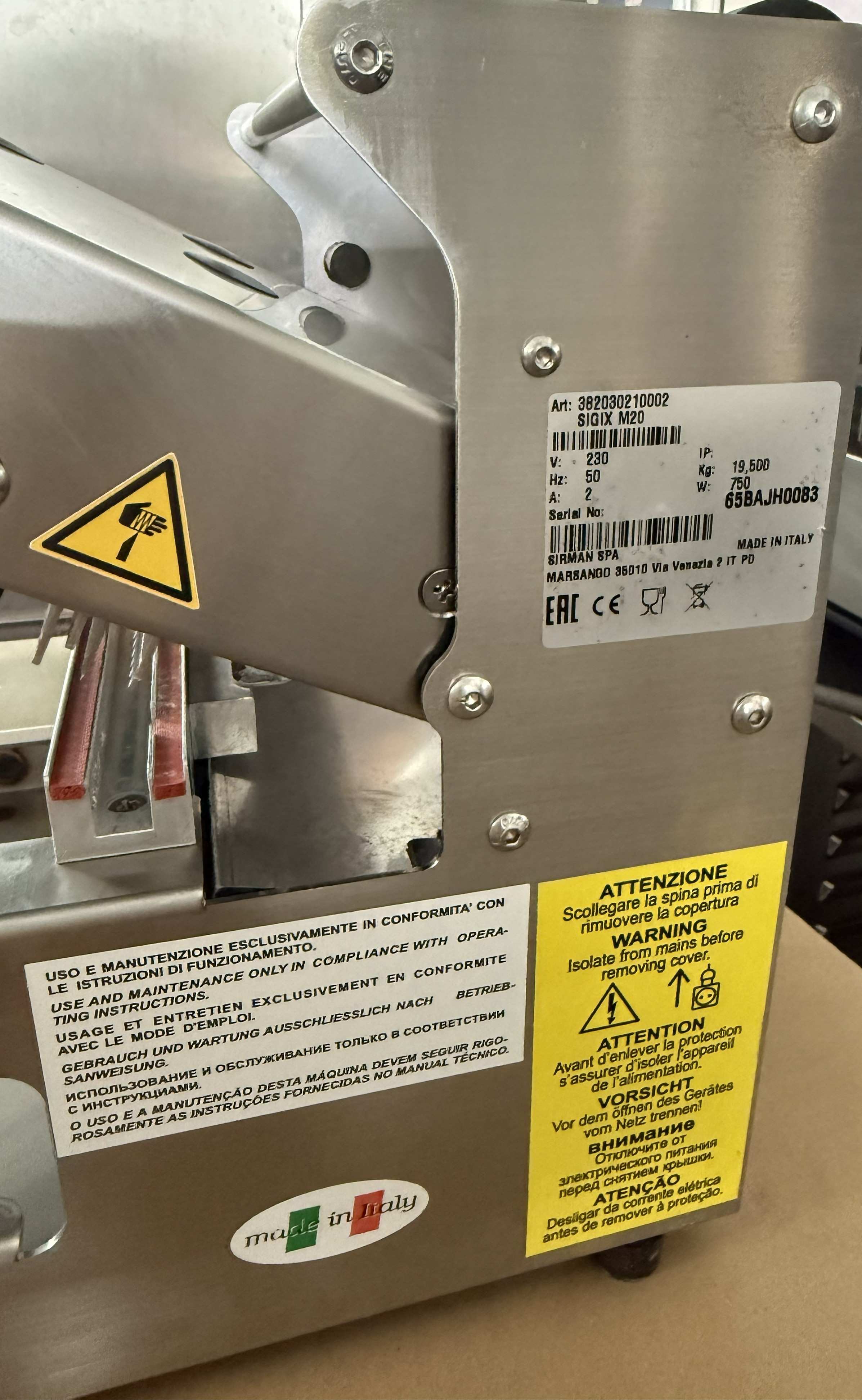 Mașină termosigilat caserole SIRMAN SIGIX M20 – NOUĂ – 900W – 230V – INOX - Imagine 6