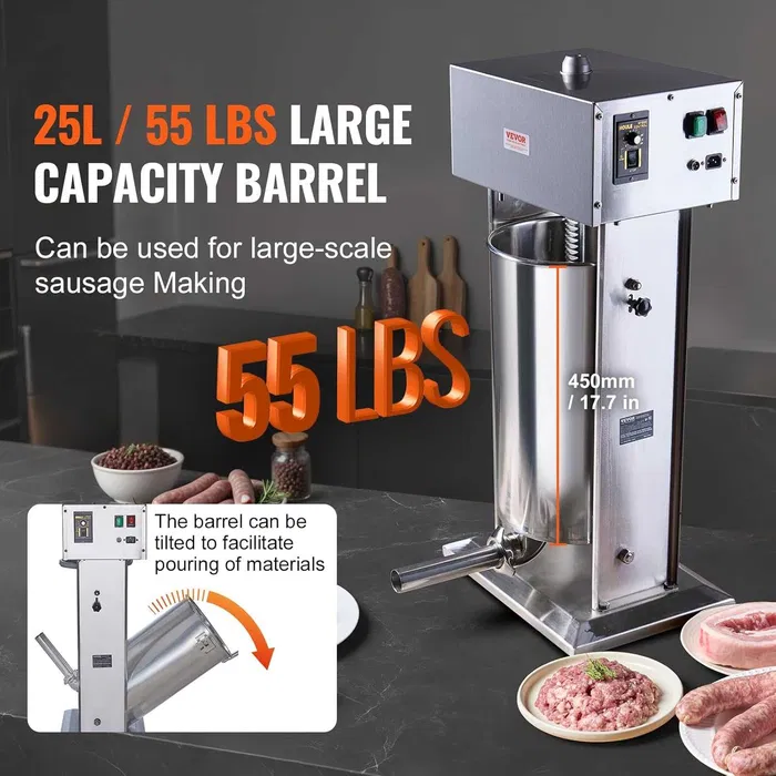Sprit carnati electric profesional 20L / 25L – masina umplut carnati inox