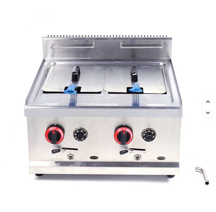 Friteuza profesionala dubla pe gaz 2x15L – inox, termostat, robinet – HoReCa - Imagine 3