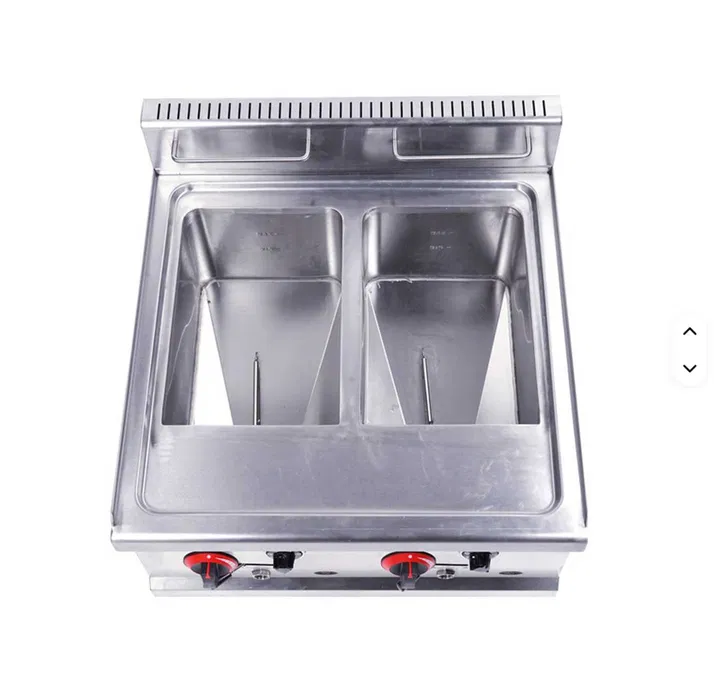 Friteuza profesionala dubla pe gaz 2x15L – inox, termostat, robinet – HoReCa - Imagine 4
