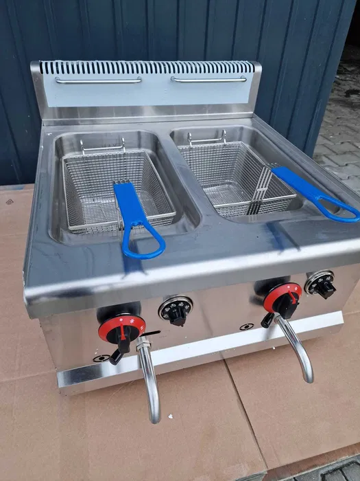 Friteuza profesionala dubla 2x15L pe gaz GPL – Inox – HoReCa - Imagine 2