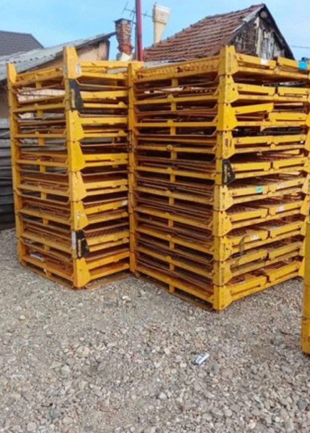 Box paleti metalici pliabili – stoc 800 bucati – depozitare industriala / HoReCa