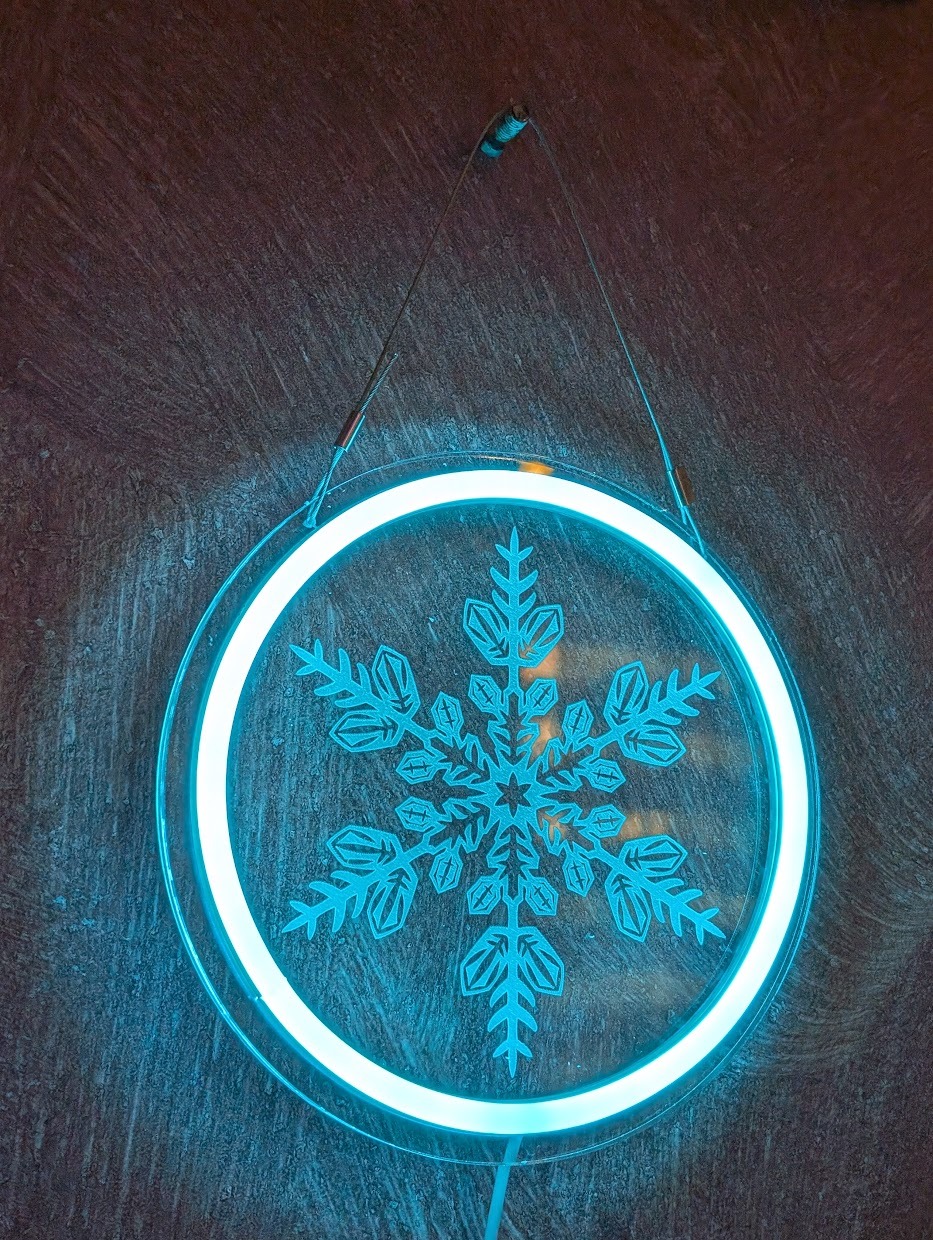 Decor luminos LED Neon Fulg de Nea – Reclama luminoasa cafenea, restaurant, HoReCa